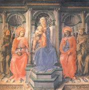 Fra Filippo Lippi Madonna and Child Enthroned with Sts Francis,Damian,Cosmas and Anthony of Padua Sweden oil painting artist